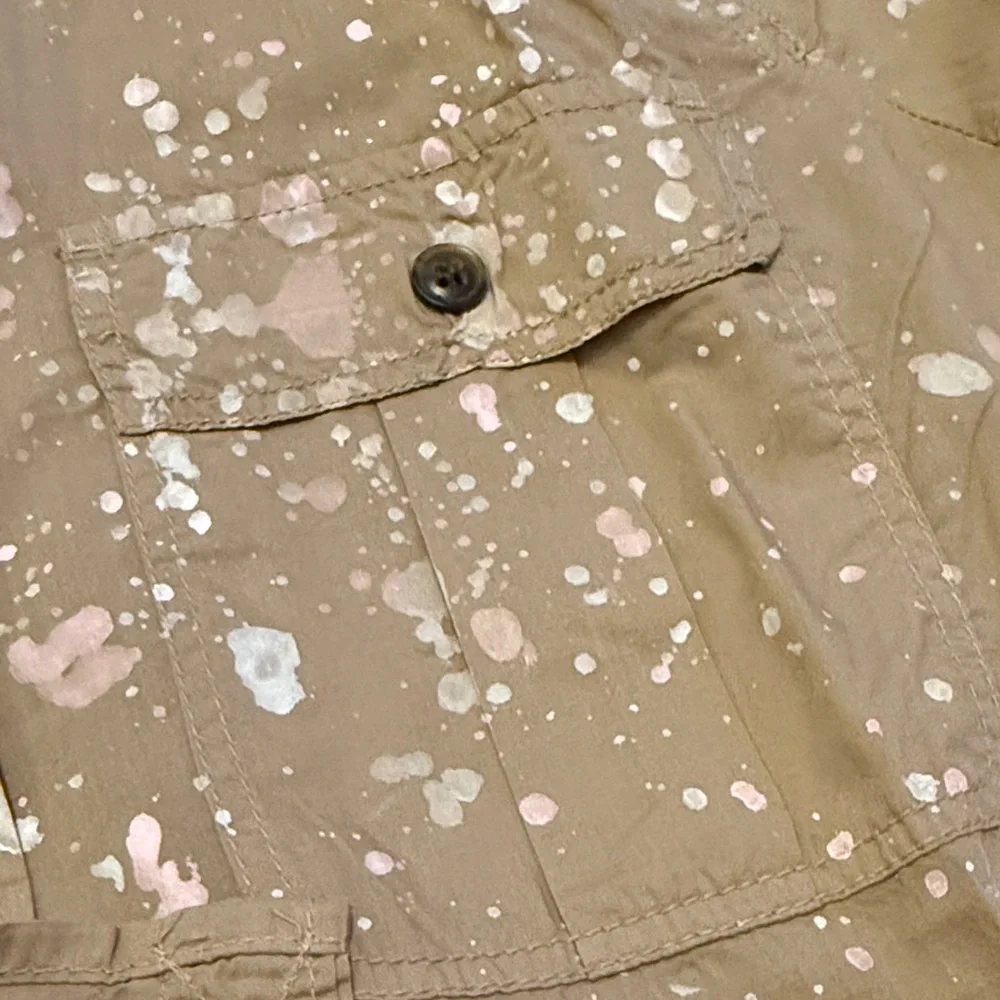 J. Crew Tan and Pink Splatter Casual Shirt - Picture 9 of 14